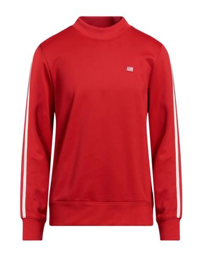 Ami Alexandre Mattiussi Man Sweatshirt Red Size Xl Polyamide, Cotton, Elastane, Polyester In Red