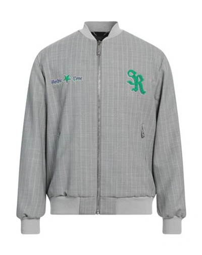 John Richmond Man Jacket Grey Size 42 Polyester, Virgin Wool, Elastane