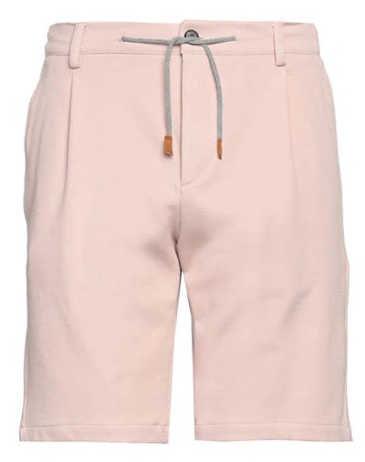 Eleventy Man Shorts & Bermuda Shorts Pastel Pink Size 33 Cotton, Polyester, Polyamide, Elastane