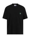 SOLID HOMME SOLID HOMME MAN T-SHIRT BLACK SIZE 40 COTTON, POLYESTER, ELASTANE