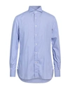 Isaia Man Shirt Lilac Size 17 ½ Cotton In Purple