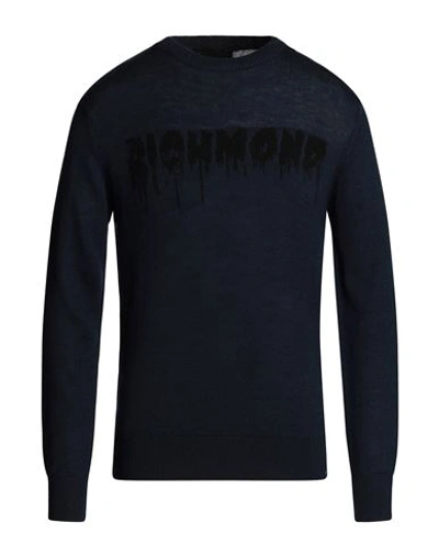 John Richmond Man Sweater Midnight Blue Size Xxl Wool, Acrylic