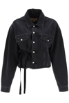 Mm6 Maison Margiela Spread-collar Frayed Denim Jacdket