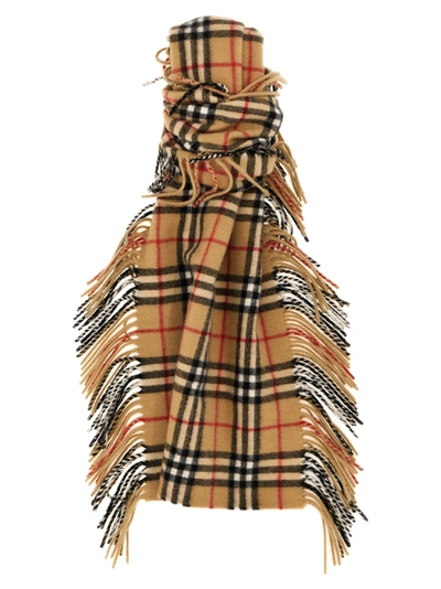 Burberry Check Scarf Scarves, Foulards Beige In Cream