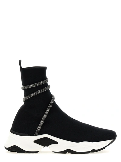 René Caovilla Black Cleo Crystal-embellished Sock Sneakers