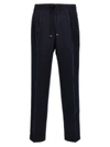 BRUNELLO CUCINELLI COTTON DRAWSTRING PANTS BLUE