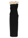 Tory Burch Knotted Front Lace Detail Sheer Panel Dress