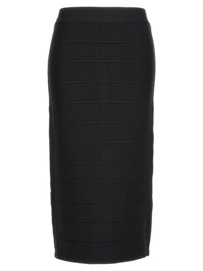 HERVE LEGER ICON BANDAGE PENCIL SKIRTS BLACK