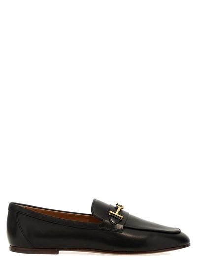 TOD'S LEATHER LOAFERS BLACK