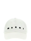 MARNI LOGO EMBROIDERY CAP HATS WHITE