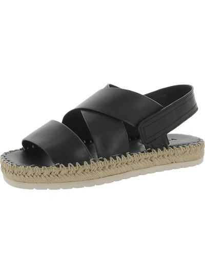 Vince Tenison Womens Leather Caged Espadrilles In Black
