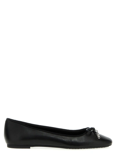 Michael Kors Logo Bow Ballet Flats Flat Shoes Black