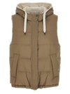 Brunello Cucinelli Goose Feather Padded Vest With Hood