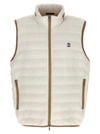 BRUNELLO CUCINELLI PADDED VEST WITH LOGO EMBROIDERY GILET WHITE