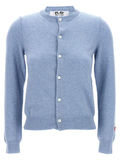 Comme Des Garçons Play Small Heart Sweater, Cardigans Light Blue