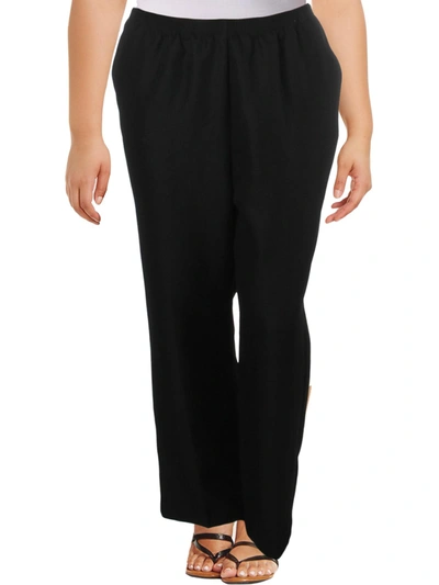 Alfred Dunner Plus Womens Office Wear Professional Casual Pants In Black