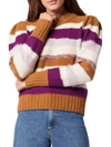 Joie Ronsard Striped Puffed Shoulder Wool Sweater In Multi