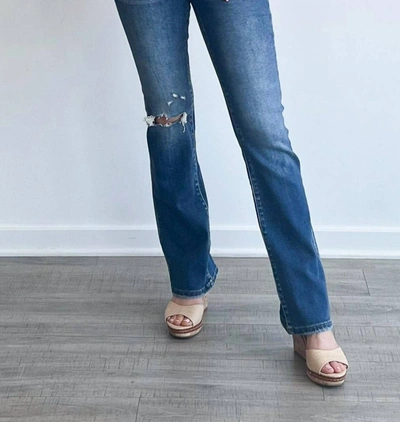 Flying Monkey Out For The Night High Rise Boot Cut Denim In Blue