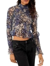 FREE PEOPLE HELLO THERE WOMENS SMOCKED BLOUSE