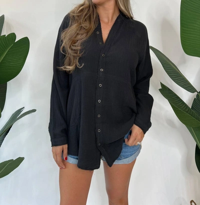 Free People Summer Button Down In Black