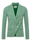 L Agence Kenzie Double Breasted Blazer In Green In Green