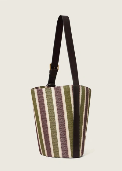 Soeur Woven Small Bag In Kaki In Multi