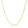 Simona Sterling Silver Or Gold Plated Over Sterling Silver Polished Rope Design Paperclip Necklace In Gold