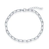 Simona Sterling Silver Or Gold Plated Over Sterling Silver Polished Rope Design Paperclip Bracelet In Silver