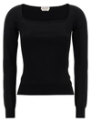 ALEXANDER MCQUEEN SQUARE NECKLINE TOP TOPS BLACK