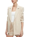Alice And Olivia Breann Faux Leather Blazer In White
