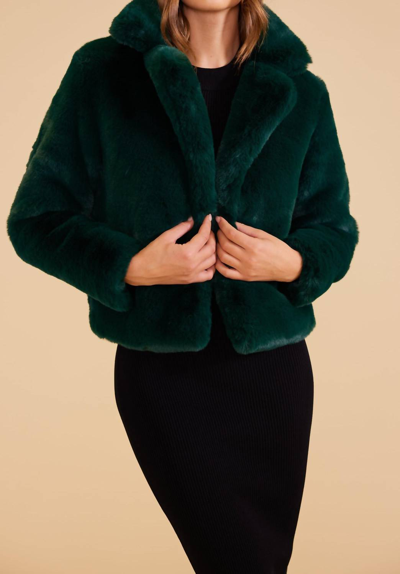 Minkpink Raquel Fur Jacket In Dark Green