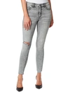 JESSICA SIMPSON ADORED WOMENS DISTRESSED HIGH RISE ANKLE JEANS