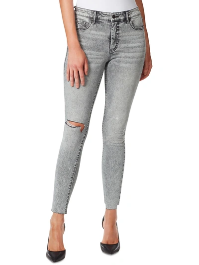 Jessica Simpson Adored Womens Distressed High Rise Ankle Jeans In Multi