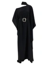 Taller Marmo Taylor Asymmetric Belted Crepe Maxi Dress