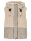 BRUNELLO CUCINELLI TEDDY DETAIL VEST GILET WHITE