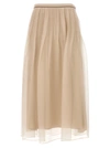 BRUNELLO CUCINELLI TULLE SKIRT SKIRTS BEIGE