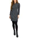 CONNECTED APPAREL PETITES WOMENS KNIT PRINTED SHIRTDRESS