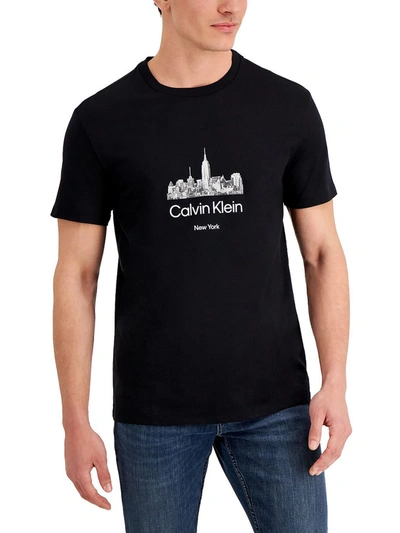 Calvin Klein Logo-print Cotton T-shirt In Black