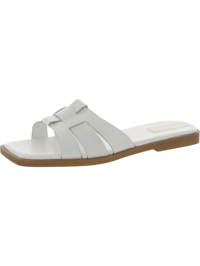 Franco Sarto Womens Leather Strappy Slide Sandals In White