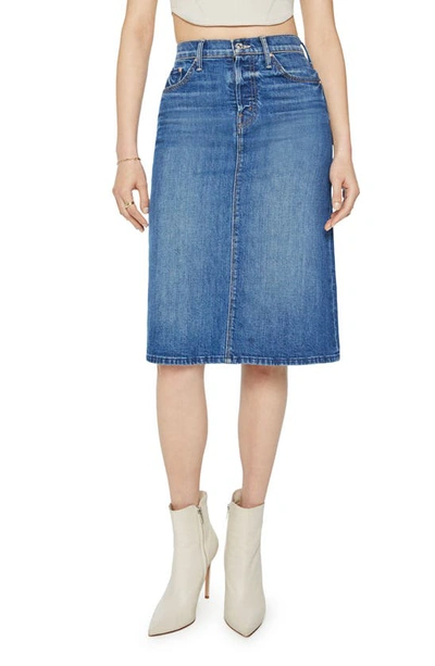 Mother The Vagabond Midi Skirt It's A Small World (also In 23,24,25,26,27,28,29,30,31,32,33,34) In Blue