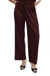 Mango Forest Pleated Straight Leg Drawstring Pants In Medium Purple