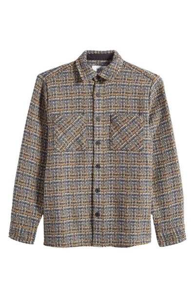 Wax London Whiting Marine Beatnik Button-up Overshirt In Charcoal