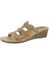 Vionic 381 Radia Womens Open Toe Slip On Wedge Sandals In Multi
