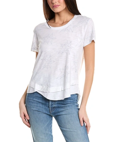 Chrldr Twin Stars Ava Mock Layer T-shirt In White