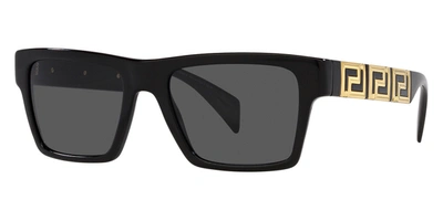 Versace Rectangular Sunglasses, 54mm In Black