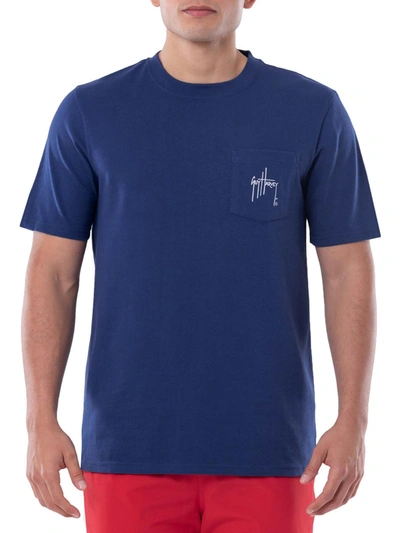 Guy Harvey Mens Cotton Graphic T-shirt In Blue