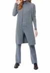 BIANA LEANA CABLE-KNIT BELTED COAT GRAY