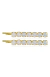 BRIDES AND HAIRPINS BRIDES & HAIRPINS AYLA SET OF 2 OPAL HAIR CLIPS
