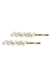 BRIDES AND HAIRPINS PAYTON SET OF 2 CRYSTAL HAIR CLIPS