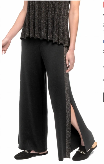 Biana Tracey Wide Leg Knit Pant In Black